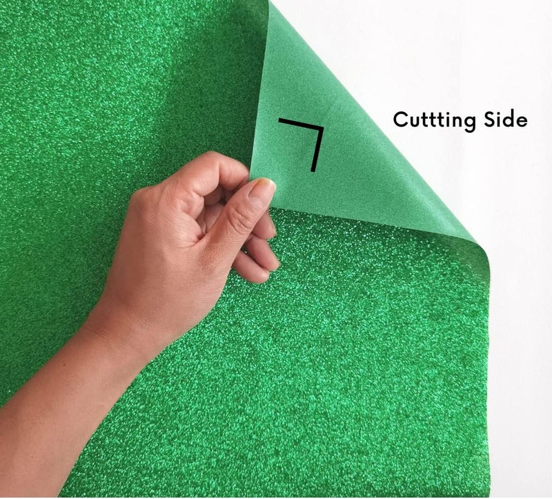 FANSGUAR Green Grass Glitter HTV Heat Transfer Vinyl Bundle 8 sheets-12 x12 Iron on Vinyl for T Shirts Hats Clothing Compatible with Cricut Cameo Heat Press Machine - Image 2