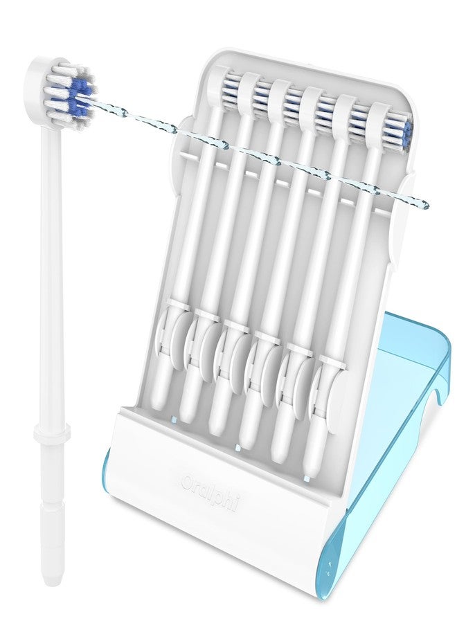 Oralphi Replacement Tips for Waterpik Water Flosser (6 Brush Head Tips & Storage Case Bundle) - Image 1