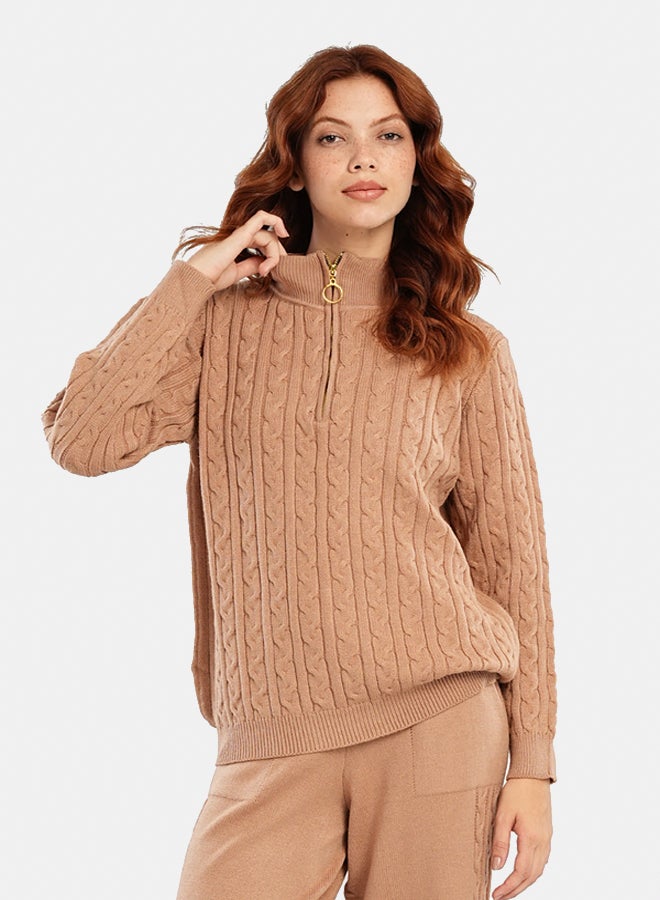 Carina Half Stand-Up Collar Lounge Pullover - Image 1