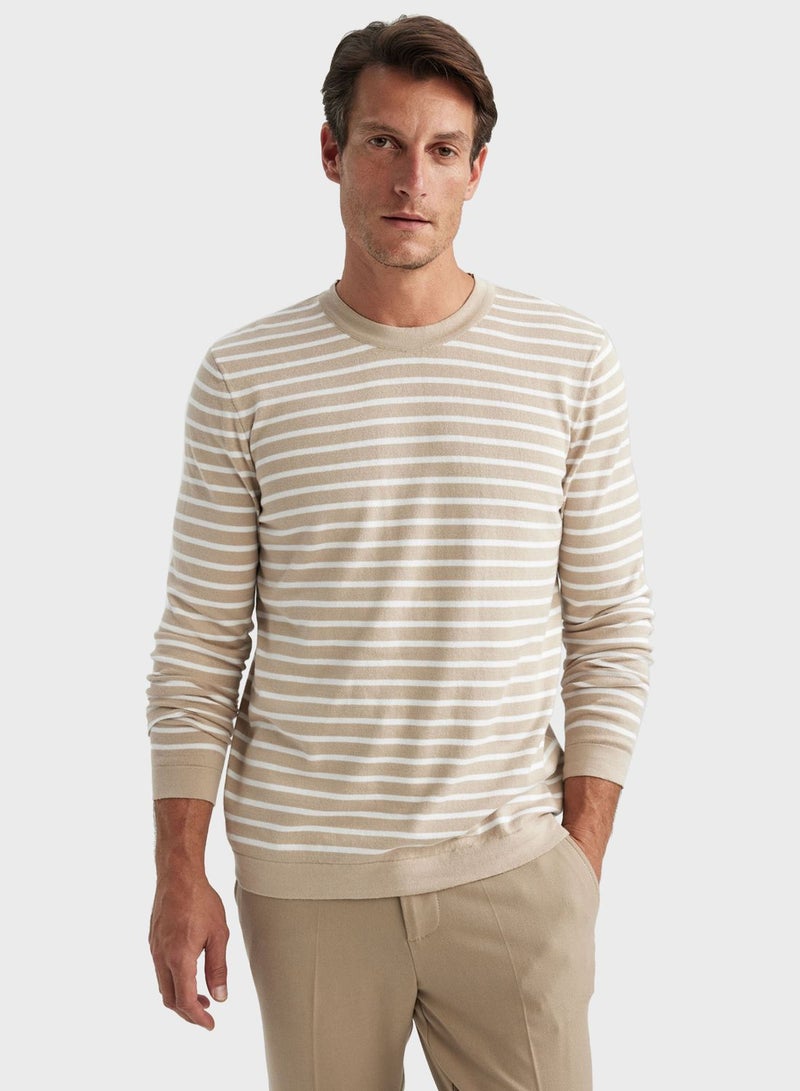 DeFacto Striped Knitted Sweater - Image 1