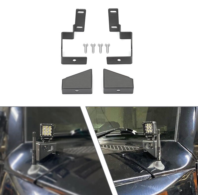 WSays Hood Ditch LED Light Pod Side View Mounting Brackets Compatible with Toyota FJ Cruiser 20052015
