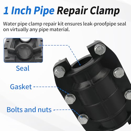Dfnidy Water Pipe Repair Clamp Kit Leak Sealer, 1 Inch Emergency Pipe Repair Kit for Plastic and Metal Pipes OD 25MM, Replace Pipe Patch Kit Fix Leak Pip - Image 4