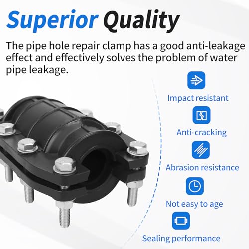 Dfnidy Water Pipe Repair Clamp Kit Leak Sealer, 1 Inch Emergency Pipe Repair Kit for Plastic and Metal Pipes OD 25MM, Replace Pipe Patch Kit Fix Leak Pip - Image 5
