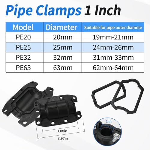 Dfnidy Water Pipe Repair Clamp Kit Leak Sealer, 1 Inch Emergency Pipe Repair Kit for Plastic and Metal Pipes OD 25MM, Replace Pipe Patch Kit Fix Leak Pip - Image 3