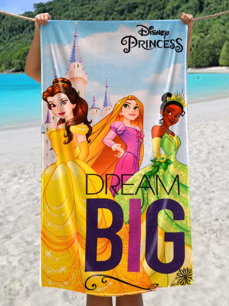 Athom Living Disney Princess Be The Hero of Your Story Disney Princess Kids Cotton Bath Soft Towel for Kids, 60 x 120cm, 350GSM. - Image 1