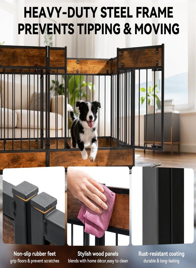 Oranland Dog Playpen Furniture,28" H Heavy Duty Dog Play Pen Indoor,Dog Kennel for Puppy/Small/Medium Dogs,Anti-Rust Coating/Strengthened Dog Fence/Upgraded Lock/Scratch-Resistant Pads,6 Panels - Image 3