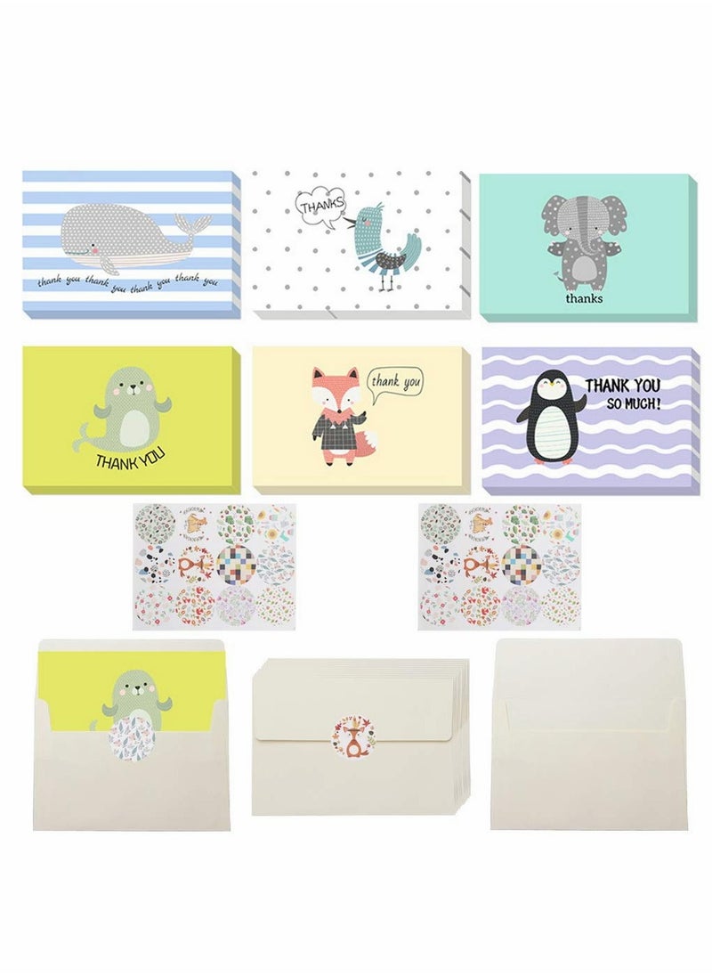 Generic - 24 Pack Kids Thank You Cards with Envelopes and Stickers - Perfect for Parties, Birthdays, and Special Occasions! - Image 1