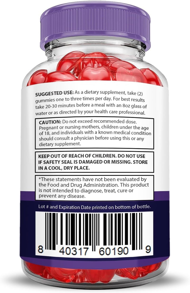Justified Laboratories Bio Lyfe Keto ACV Gummies Advanced Formula 1000MG Biolyfe Keto Gummies Apple Cider Vinegar Formulated with Pomegranate Beet Juice Powder B12 Vegan Non GMO 60 Gummys - Image 5