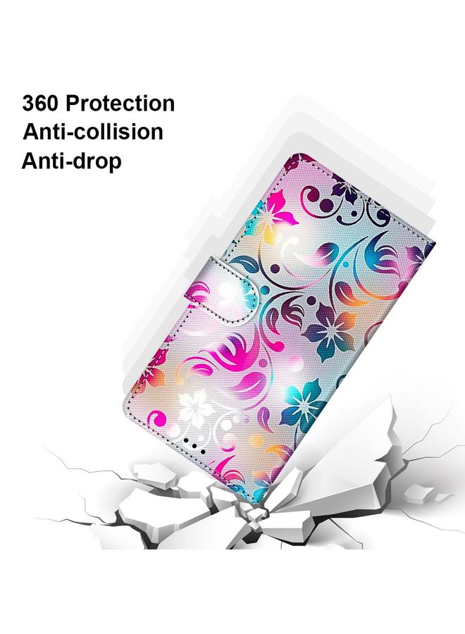 اس-توب جراب لهاتف Huawei P smart+ 2019 / Enjoy 9s جراب جلدي من البولي يوريثان قابل للطي أفقيًا برسومات متقاطعة ملونة مع حامل وفتحات للبطاقات ومحفظة وحبل تعليق - Image 5