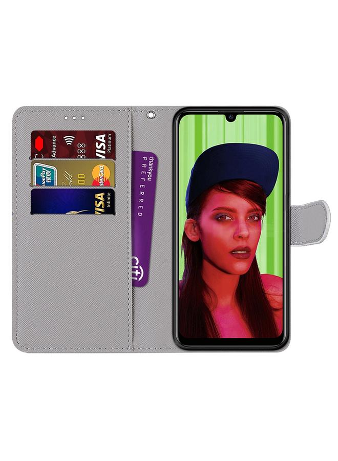 اس-توب جراب لهاتف Huawei P smart+ 2019 / Enjoy 9s جراب جلدي من البولي يوريثان قابل للطي أفقيًا برسومات متقاطعة ملونة مع حامل وفتحات للبطاقات ومحفظة وحبل تعليق - Image 3