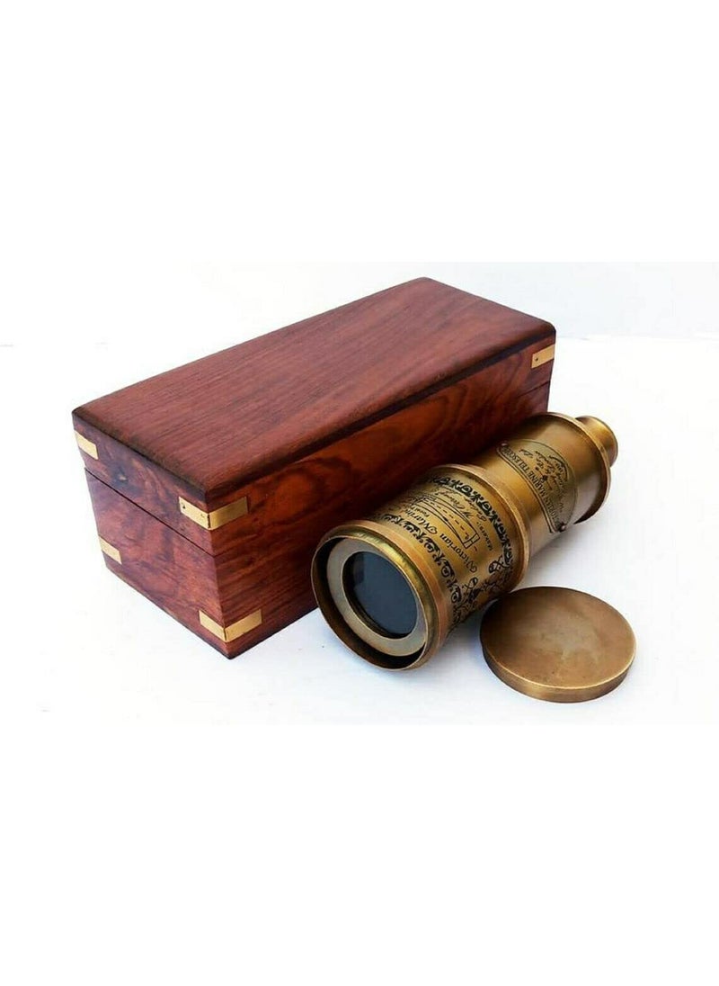 U.K MART Victorian Marine Old Antique Telescope 18 with Wooden Box  - Image 5
