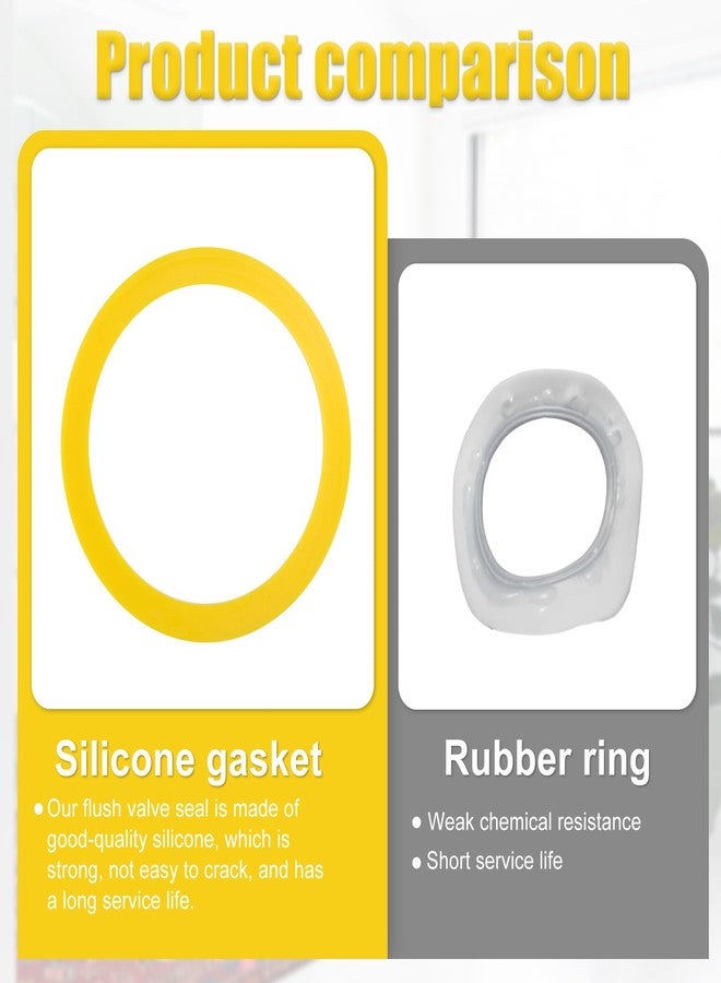 PEUTIER 6pcs Kohler Flush Valve Seals - Durable Silicone Canister Seals for Toilet, Compatible with K-GP1059291 (Yellow) - Image 3