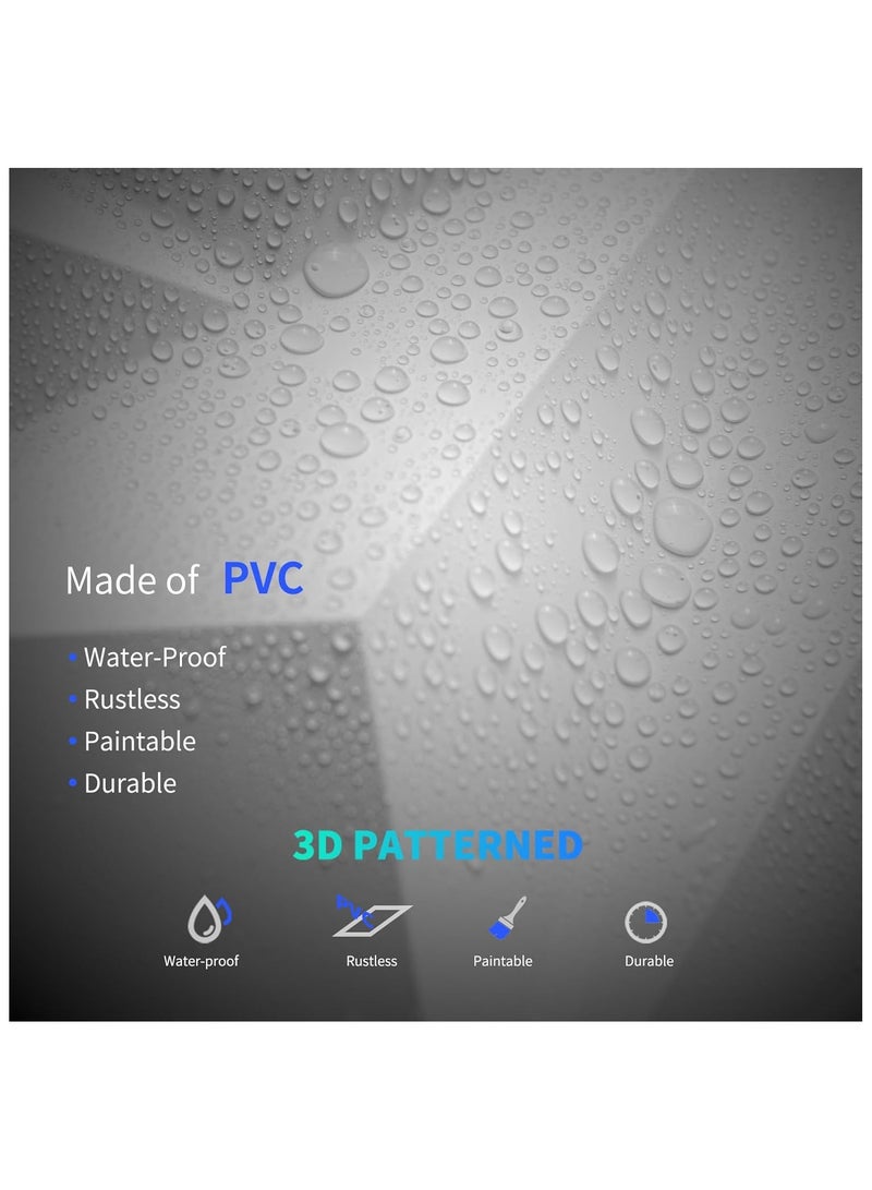 12 Pcs 3D Wall Panel 3D Texture PVC Wallpaper Diamond Design Decorative Wall Cover For Living Room Lobby Bedroom Office Each 30x30cm - Image 3