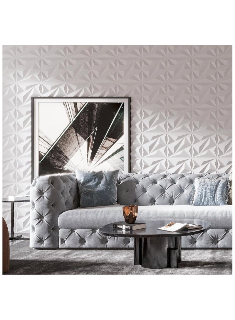 12 Pcs 3D Wall Panel 3D Texture PVC Wallpaper Diamond Design Decorative Wall Cover For Living Room Lobby Bedroom Office Each 30x30cm - Image 5