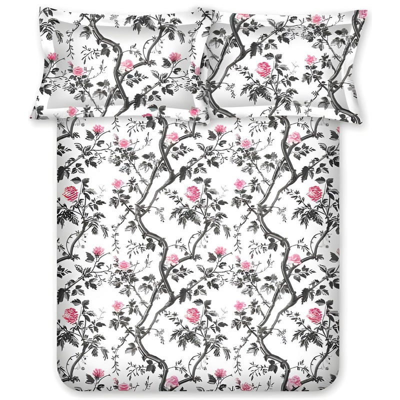 Bombay Dyeing Florentine Collection King Bedsheet 144 TC, 100% Pure Cotton Premium Bedsheet with 2 Pillow Covers - Image 1