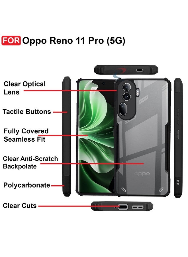 Cedo غطاء خلفي CEDO لأوبو رينو 11 برو (5G) | حماية الكاميرا حافة مضادة للصدمات | حماية 360 درجة من الأكريليك الشفاف TPU+PC | غطاء خلفي شفاف على شكل نسر (أسود) - Image 5