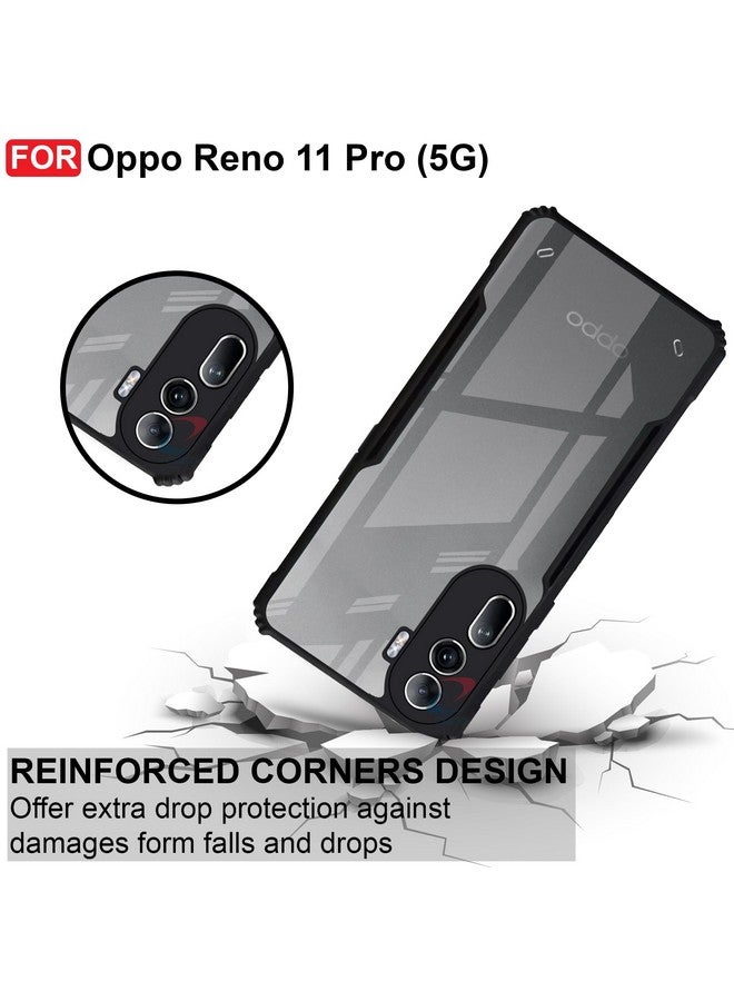 Cedo غطاء خلفي CEDO لأوبو رينو 11 برو (5G) | حماية الكاميرا حافة مضادة للصدمات | حماية 360 درجة من الأكريليك الشفاف TPU+PC | غطاء خلفي شفاف على شكل نسر (أسود) - Image 3