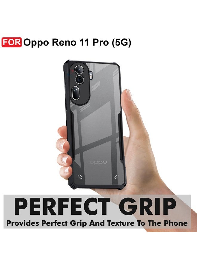 Cedo غطاء خلفي CEDO لأوبو رينو 11 برو (5G) | حماية الكاميرا حافة مضادة للصدمات | حماية 360 درجة من الأكريليك الشفاف TPU+PC | غطاء خلفي شفاف على شكل نسر (أسود) - Image 2