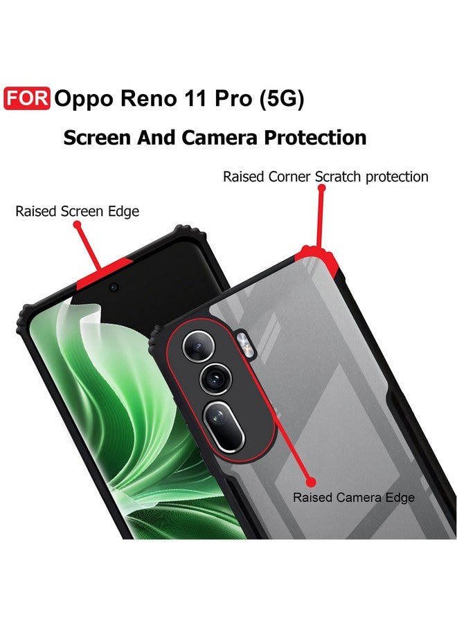 Cedo غطاء خلفي CEDO لأوبو رينو 11 برو (5G) | حماية الكاميرا حافة مضادة للصدمات | حماية 360 درجة من الأكريليك الشفاف TPU+PC | غطاء خلفي شفاف على شكل نسر (أسود) - Image 4