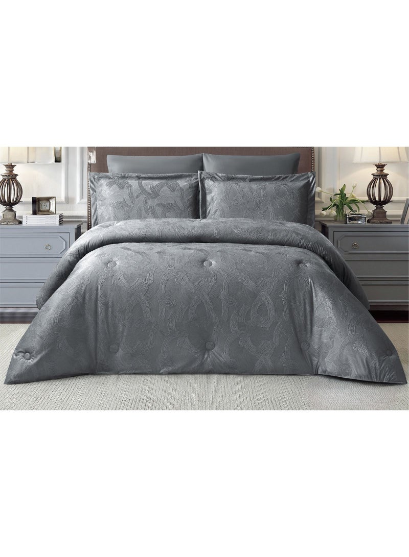 مون مفرش نفرين فخم ملكي بنمط النقش ليضيف الجمال والاناقة الى غرفتك من اجود خامة المايكروفايبر مقاس 240*260 سم - Image 1