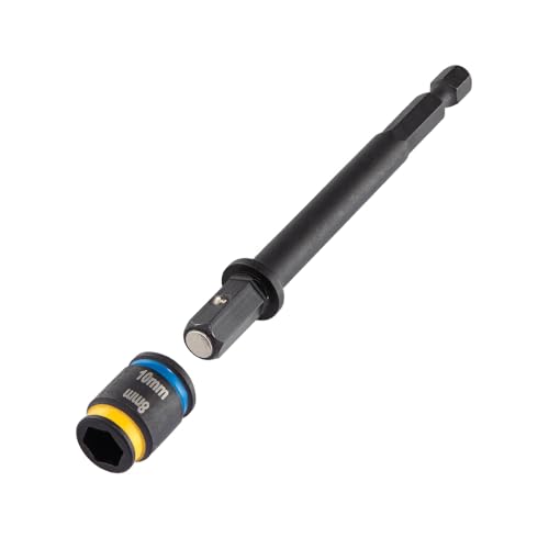Malco C-RHEX 1/4",5/16",3/8", 6mm, 8mm, 10mm Magnetic Hex Driver, 4" Length, 4 Piece Set, Cleanable, Reversible SAE and Metric Flip Sockets, Impact Hex Chuck Driver (MALCOMBO2) - Image 2