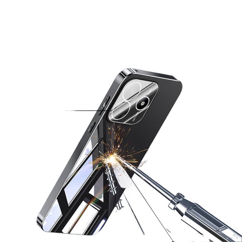 BB غطاء واقي بGlass لـ Redmi Note 14 مع حماية من السقوط وتغطية كاملة مع مقاوم للصدمات مع سطح مرآة باللون Graphite Black مع مرآة باللون الأسود باللون الأحمر - Image 4
