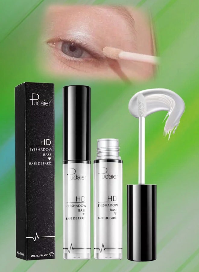 pudaier HD Eyeshadow Makeup ye Primer Eye Base Cream Long Lasting Eyelid Primer Waterproof Liquid Eyeshadow Base Primer Eye Makeup Durable Moisturizing Primer Concealer White 01 - Image 1