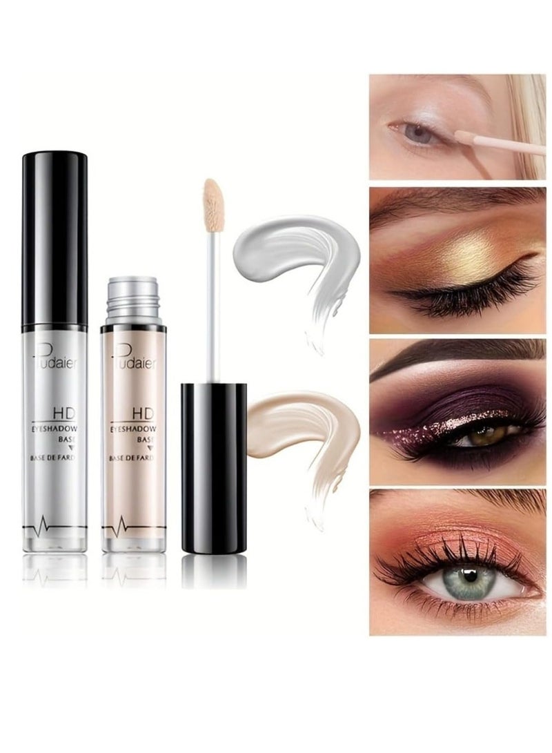 pudaier HD Eyeshadow Makeup ye Primer Eye Base Cream Long Lasting Eyelid Primer Waterproof Liquid Eyeshadow Base Primer Eye Makeup Durable Moisturizing Primer Concealer White 01 - Image 4