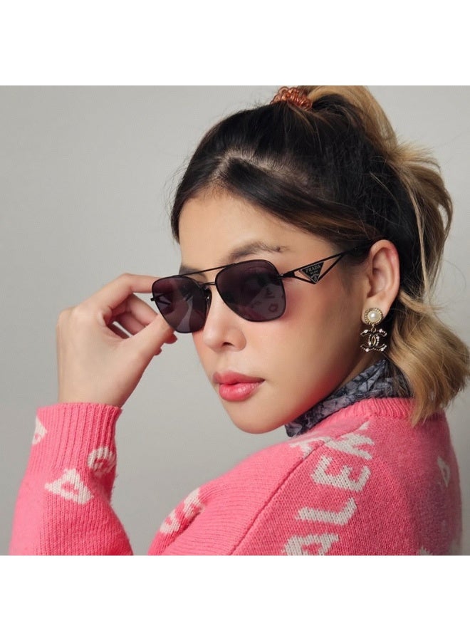 Prada Sport Prada Sport PR 57YS Sunglasses,Triangle Logo Fashion Glasses,Black Frame with Black Lens,Unisex - Image 4