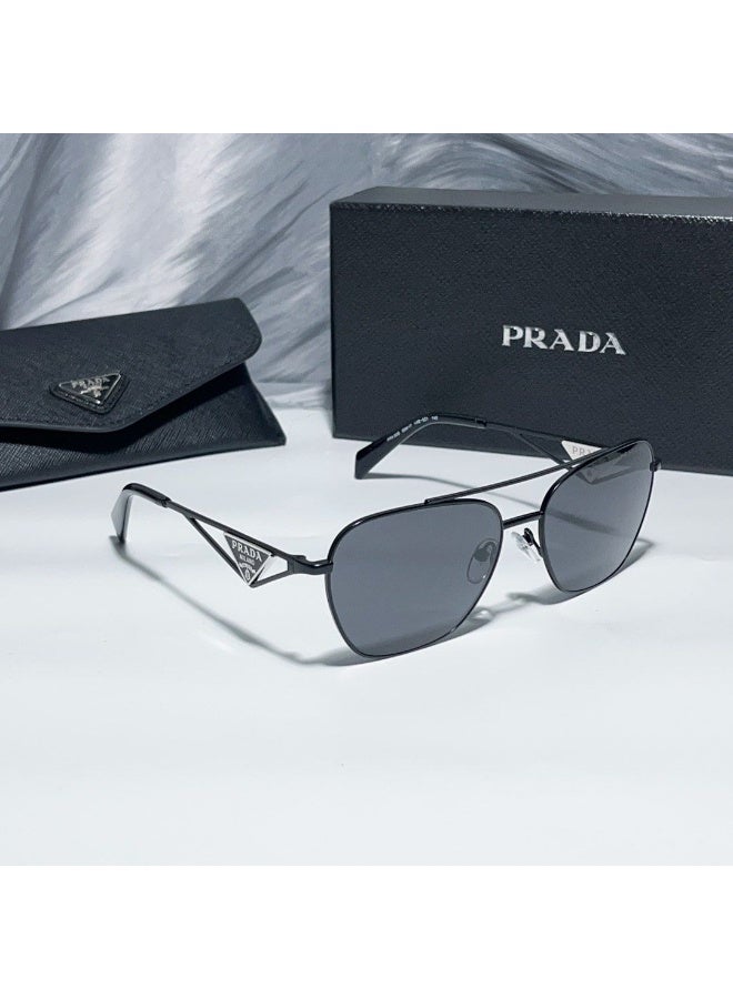 Prada Sport Prada Sport PR 57YS Sunglasses,Triangle Logo Fashion Glasses,Black Frame with Black Lens,Unisex - Image 3