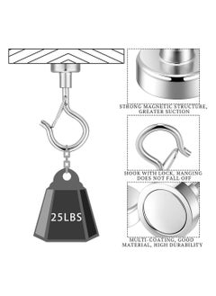 KASTWAVE Magnetic Hooks with Snap, 25lbs Heavy Duty Magnets with Hook for Refrigerator, Strong Cruise Hook for Hanging, Magnetic Hanger for Cabin, Grill, Wreath, Kitchen, Office, Pack of 10  - Image 3