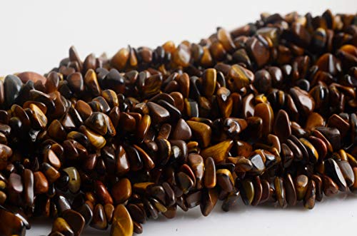 Cmidy Natural Chip Stone Beads Tiger Eye 5-8mm About 400 Pieces Irregular Gemstones Healing Crystal Loose Rocks Bead Hole Drilled DIY for Bracelet Jewelry Making Crafting (5-8mm, Tiger Eye) - Image 4