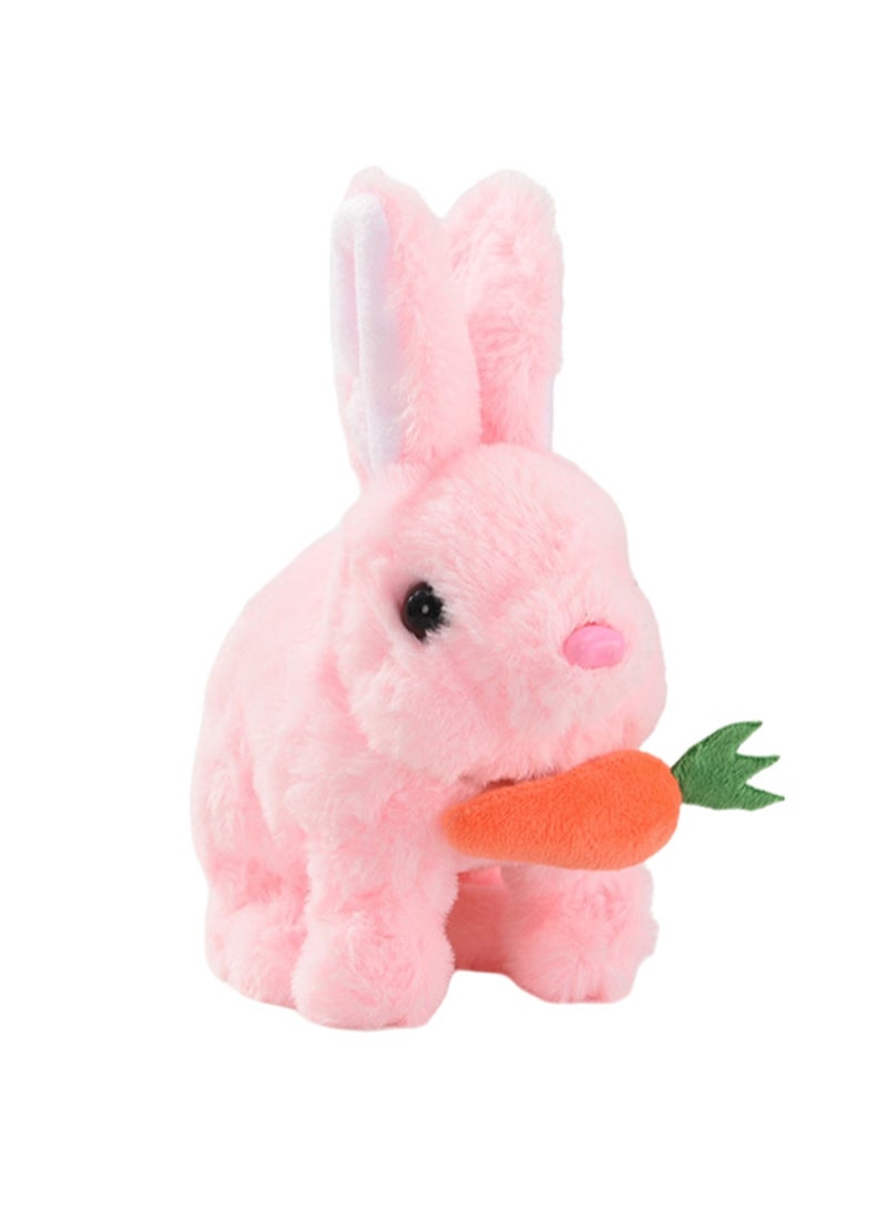 Pink Carrot Rabbit Electronic Plush Stuffed Interactive Animal Touch Control Electronic Pet Robot Toy Animation Toy Suitable For Children And Babies - Image 1