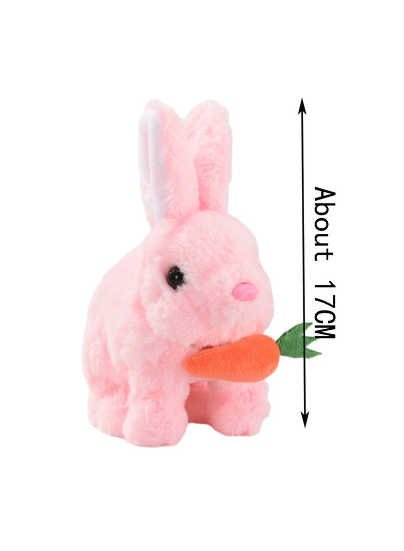 Pink Carrot Rabbit Electronic Plush Stuffed Interactive Animal Touch Control Electronic Pet Robot Toy Animation Toy Suitable For Children And Babies - Image 2