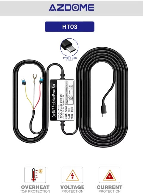 Hardwiring Kit HT03 for AZDOME Dashcam Type C