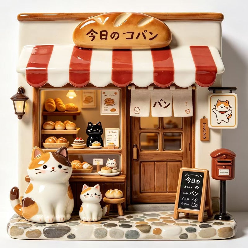 Cat Bakery Resin 3D Fridge Magnet Japanese Style - Image 1