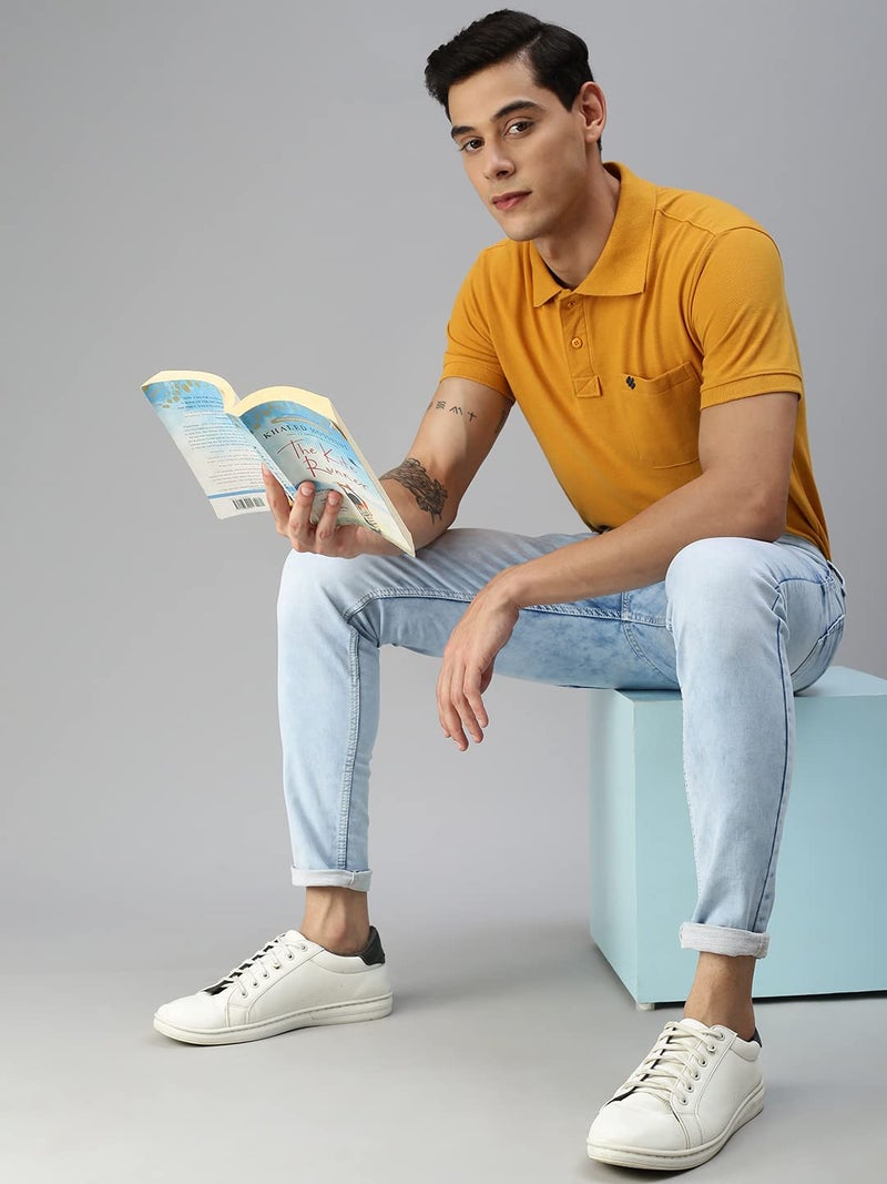 ONN Men's Solid Regular Fit Polo NC432_MUS_1PC_Mustard_XXL - Image 5