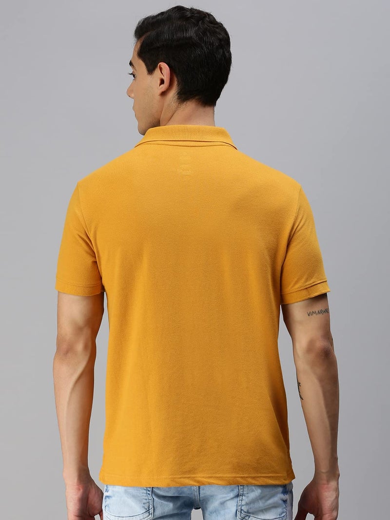 ONN Men's Solid Regular Fit Polo NC432_MUS_1PC_Mustard_XXL - Image 4