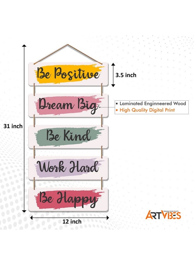 Artvibes Welcome Home Quote Decorative Wall Art MDF Wooden Wall Hanger for Living Room | Bedroom | Gifts | Decorative Items for Home | Artworks Wall Hangings Ornaments (WH_6206N) (Multi 6) - Image 5