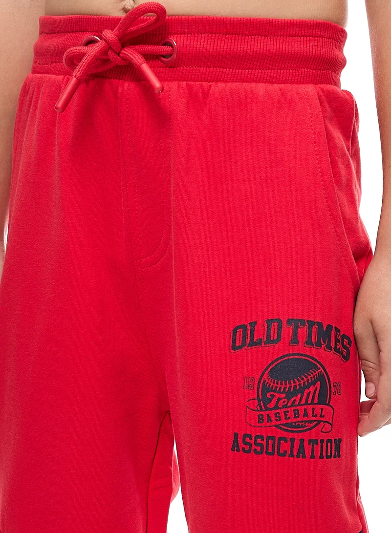 victor and jane Boys 2-Piece Set Red/Navy cut & sew Hoodie and Jogger Set