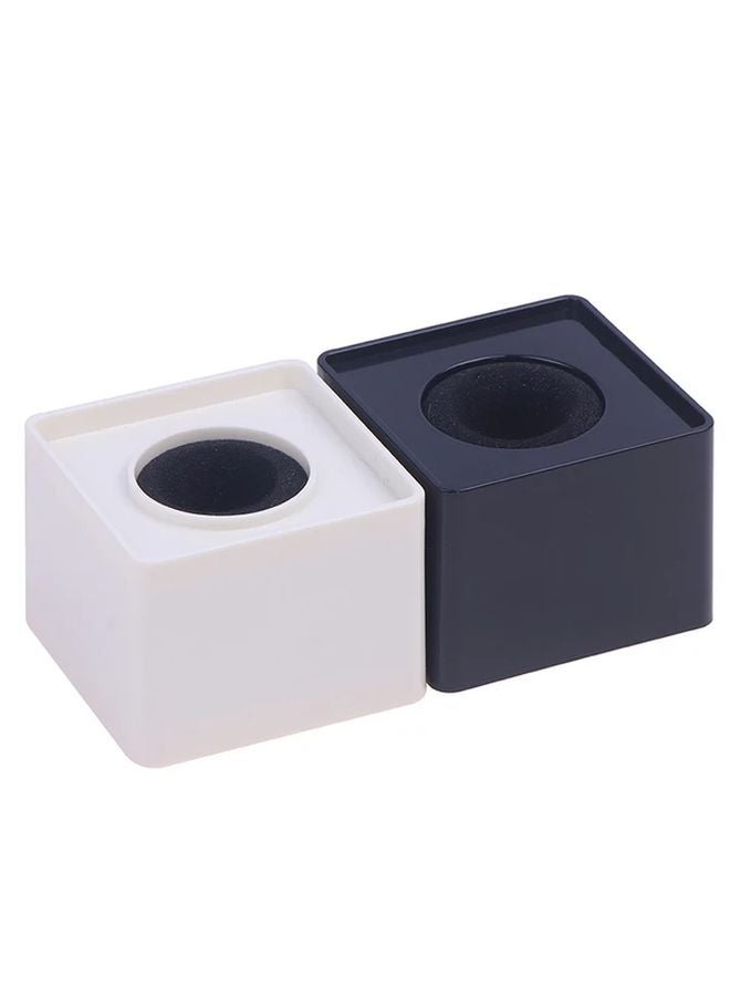 Black ABS Square Microphone Stand Cube Desk Studio Accessory - Image 2