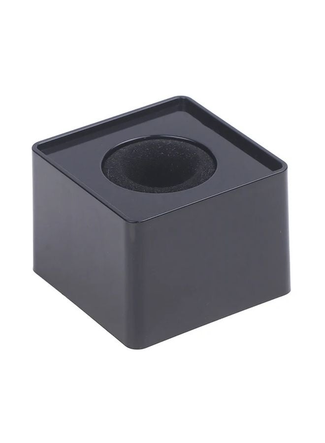 Black ABS Square Microphone Stand Cube Desk Studio Accessory - Image 1