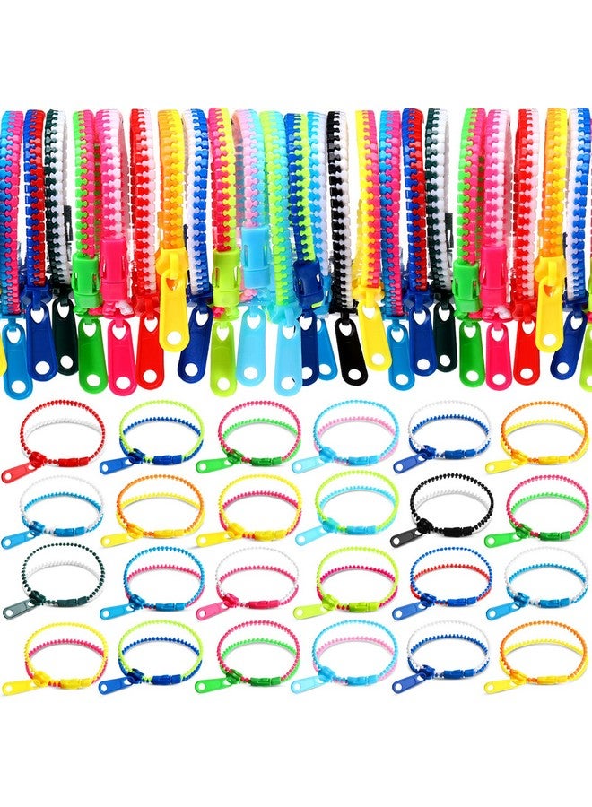 Yinkin 200 Pieces Party Favors 7.9 Inch Friendship Fidget Zipper Bracelets 15 Neon Colors Sensory Bracelet Toys Fidgets Friendship Bracelets For Classroom Rewards Birthday Goodie Bags Fillers - Image 1