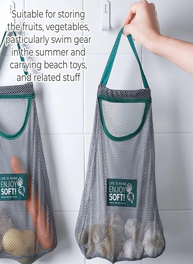 RASOFAB ZWERLIN Reusable Hanging Storage Vegetable Mesh Bag Washable Wall Hanging Fruit Basket for Vegetable, Fruits or Pantry Organizer Bag, Pack of 1 - Image 5