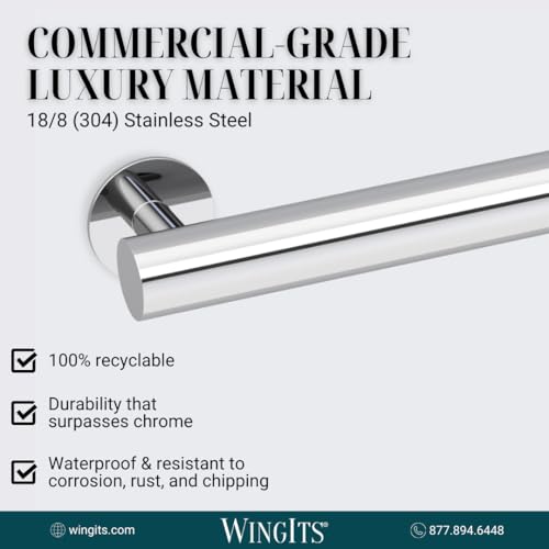WingIts Modern Elegance Grab Bar 1.25 in OD X 24 in,Stainless Steel,WGB5MEPS24 - Image 3
