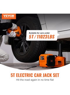 Leyallia Electric Car Jack, 5 Ton Hydraulic Jack Lift with Electric Impact Wrench, Built-in Inflatable Pump, and LED Light for SUV MPV Sedan Truck Change Tires Garage Repair.  - Image 4