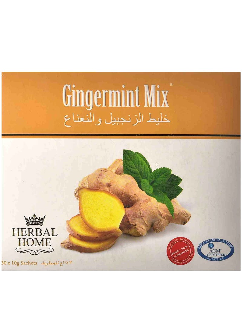 هيربل هوم خليط الزنجبيل والنعناع أعشاب ومكملات غذائية طبيعية يحتوي على 30 كيس.