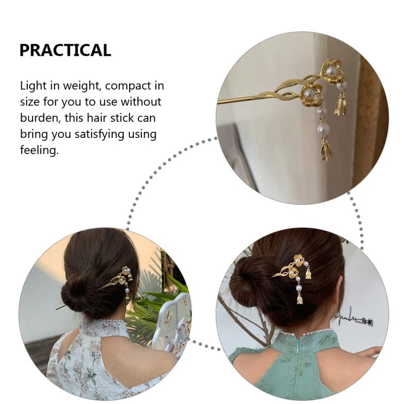 Lurrose 2pcs Flower Hair Stick Hair Fork for Women for Buns for Friends Family for Any Occasion - Image 5