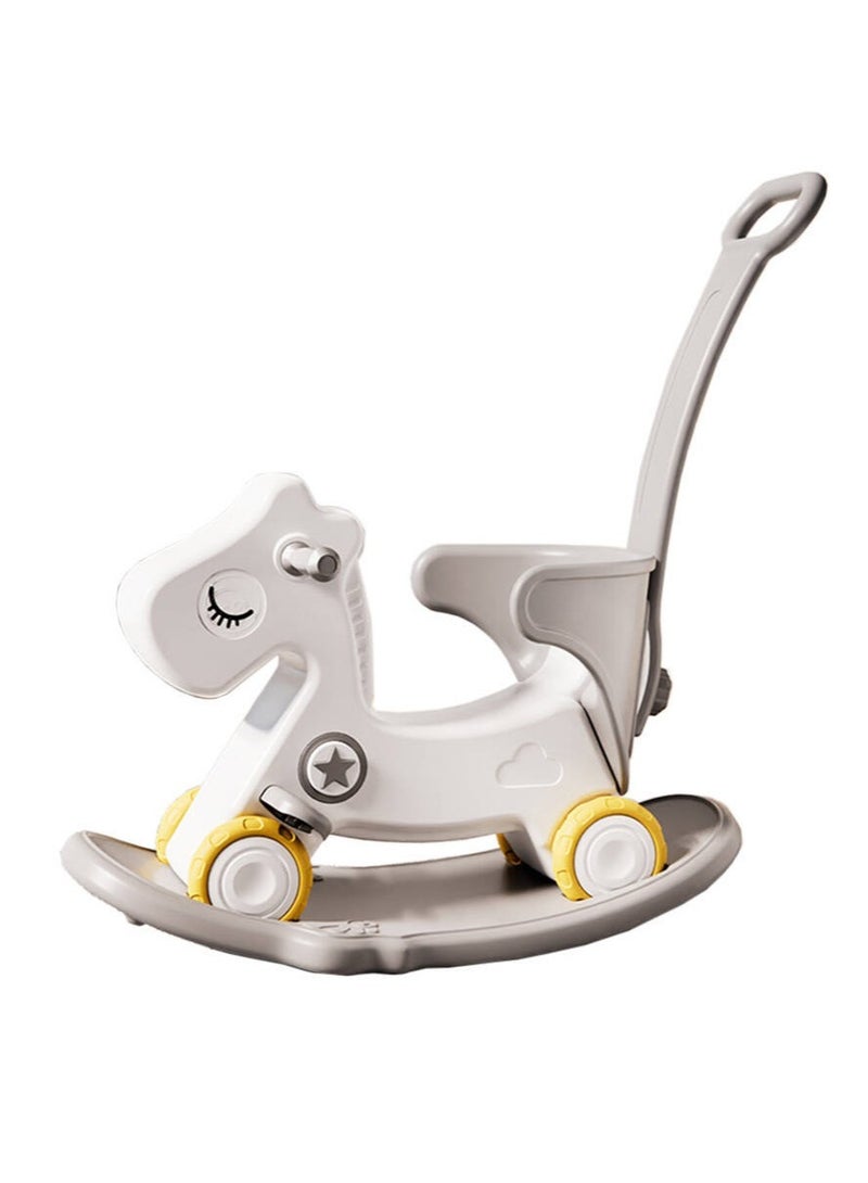 فول جوي حصان هزاز   مع مسند للظهر للأطفال الصغار مع لوح توازن قابل للفصل ومسند للقدمين 3*1 - Image 1