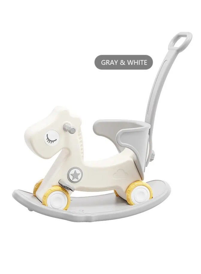 فول جوي حصان هزاز   مع مسند للظهر للأطفال الصغار مع لوح توازن قابل للفصل ومسند للقدمين 3*1 - Image 2